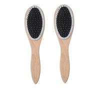 Didiseaon Cepillo Pelo Desenredante De Paleta 2 Cepillos Mango De Madera Cerdas De Acero Inoxidable Metodo Curly