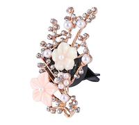 Didiseaon Clip Brillante Para Perfume De Coche Adorno De Rama Floral y Gemas Difusor De Aromaterapia Decoración De Ventilación Con Disco De Algodón