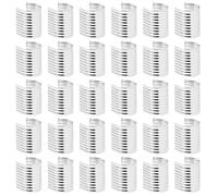 Didiseaon Clip de Engarce Cilíndrico de Cuerda de Cuero Mediano, 100 Piezas para Hacer Joyas, Abrazadera Resistente para Fijación de Borlas y Suministros DIY de Cordón en Color Blanco