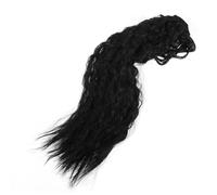 Didiseaon Coleta Cordón Extensiones De Ondulada Extensiones Sintéticas Clip De Cabello Rizado Para Trenzas Bohemias Húmedas y Onduladas Color Negro Pelo Postizo