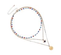 Didiseaon Collar De Capas Para Mujer Cadena De Clavícula Aleación Dorada Diseño Ojo Mal De Ojo Juvenil Fiesta Diaria Elegante Moderno