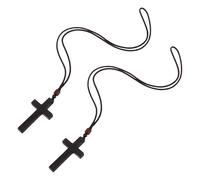 Didiseaon Collar de Cruz de Madera Negra Ébano 2 Piezas Joyería Religiosa Católica Colgante de Cruz Collar de Oración para Hombre y Mujer Accesorio Espiritual para Iglesia y Uso Diario