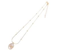 Didiseaon Collar Medallón de Concha Marina Vintage Ovalado para Mujer Colgante Caja para Foto Conmemorativa Joyería Retro Medallón de Cobre para Uso Diario y Ocasiones Obsequios
