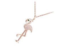 Didiseaon Collar Mujer con Colgante Flamingo de Moda Rosa Dorado Joya Ligera de Cobre para Niñas y Mujeres Elegante Accesorio Animal para Fiesta y Regalo