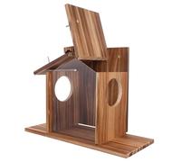 Didiseaon Comedero para Exterior De Madera Casa para Contenedor De Comida para Hámster