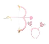 Didiseaon Conjunto de Accesorios para Disfraz de Ángel del Amor 2 Piezas Diadema y Flechas para Fiesta de San Valentín Color Rosa Adecuado para Cosplay y Eventos Románticos