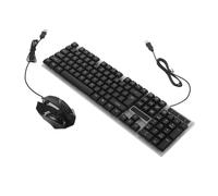 Didiseaon Conjunto De Teclado y Ratón Cable Retroiluminado para Teclado De Ordenador y Ratón USB De Ordenador Accesorios para Uso Casa y Oficina
