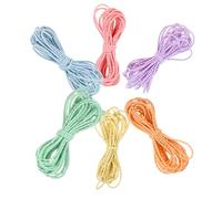 Didiseaon Cordón Elástico para Pulsera y Abalorios 6 Colores Surtidos Verde Azul Naranja Amarillo Rosa Púrpura 5 M Cada Uno Cuerda para Joyería DIY y Manualidades