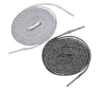 Didiseaon Cordones Planos de Poliéster 120 CM para Zapatillas Deportivas y Botas de Senderismo Pack 2 Pares 1 Plata Blanca 1 Plata Negra Cordones Redondos Resistentes para Running y Uso