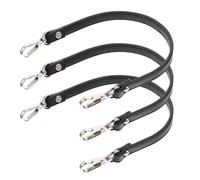 Didiseaon Correas Cortas de Repuesto para Bolsos de Cuero Sintético Pu Negras con Hebilla Plateada, Juego de 3 Asas de Mano para Fabricación y Reparación de Carteras, Correas de Hombro