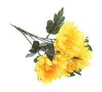 Didiseaon Crisantemos Artificiales Resistentes Decoloración 5 Piezas Crisantemo de Flores Artificiales Amarillos, de Tela y Plástico, Alta Realismo, para Decoración del Hogar y Tumbas