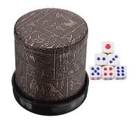 Didiseaon Cubilete De Dados Plástico Abs con Dados para Fiesta y Juegos, Diseño Egipcio, Tamaño Estándar, Accesorio Portátil y Resistente para Entretenimiento En Grupo