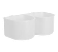 Didiseaon Cuenco Doble para Jaula de Mascotas Ajustable Abs con Borde Antisalpicaduras para Perros Gatos Conejos Alimentador Colgante Fácil Limpieza