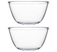 Didiseaon Cuencos de Vidrio Transparente 2 Piezas 500 Ml Cada Uno para Mezclar Ensaladas y Postres Tazones de Cristal Resistentes y Aptos para Uso en Cocina y Restauración