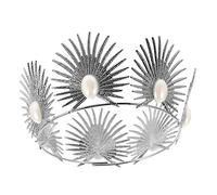 Didiseaon de perlas vintage decoración de pastel de tiara Ramo coronas real cumpleaños fiesta fiesta temática para boda para fiesta aleación Silver