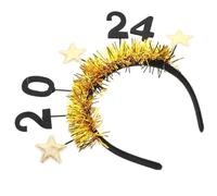 Didiseaon Diadema De Año Adultos Tocado Festivo Estrellas y Decoración De Peluca Diadema De Tela Para Fiestas De Año