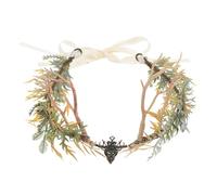 Didiseaon Diadema de Asta de Ciervo para Mujer Adorno de Asta de Hada Élfica Accesorio de Cosplay Renacentista para Foto de Fiesta
