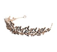 Didiseaon Diadema de Corona Grande con Strass Dorada Accesorio de Pelo para Boda Joyería Capilar Elegante para Damas y Fiestas
