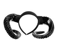 Didiseaon Diadema de Cuerno de Oveja Negra Aro Cabello de Halloween Banda Cabello de Fiesta Accesorio Decorativo