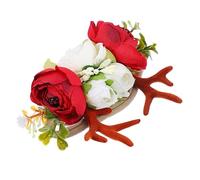 Didiseaon Diadema De De Ciervo Navideña Diadema Flores Cintas Pelo Flores Tiara Navideña Para Niñas Disfraz De Cosplay Para Fiestas