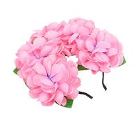 Didiseaon Diadema De Flores Artificiales Diademas Para Mujeres Banda Para La Cabeza Pelo De Sirena Decoración Tiara Ramo Disfraz De Novia Cadaver Tocados De Novia Para Boda Rosa Tela