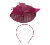 Didiseaon Diadema de Velo Banda Cabello de Lino Imitado Flores y Plumas para Mujer Accesorio Elegante para Ocasión Especial y Sesión de Fotos