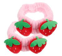 Didiseaon Diadema Elástica De Fresa Para Maquillaje y Lavado Facial 2 Piezas Tamaño Medio Para Mujeres y Niñas Adecuado Spa y Cuidado Piel Rosa Suave Para Yoga y Ducha