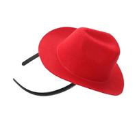Didiseaon Diadema Roja para Mujeres y Niñas Mini Sombrero de Tela No Tejida, Estilo Retro Portátil para Fiestas y Cumpleaños