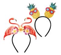 Didiseaon Diademas Creativas Flamenco de Plástico de y Cómodas 2 en Piezas para sujetar de verano para Luau Diseño Piña el cabello reuniones Fiesta