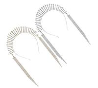 Didiseaon Diademas de Tiara con Gemas de Imitación 2 Piezas Tamaño Único Tocado de Diosa para Mujeres Boda y Fiesta Colores Dorado y Plateado