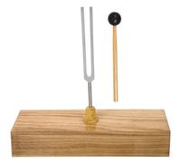 Didiseaon Diapasón 256hz con Base de Madera Redonda y Martillo, Instrumento Acústico para Pruebas Físicas y Enseñanza, Juego de Horquillas Giratorias para Sintonización Precisa