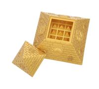 Didiseaon Escultura de Pirámide Egipcia, Adorno Piramidal de Egipto, Modelo de Edificio de 9cm, Resina Dorada, Decoración de Escritorio y Estantería, para Entusiastas