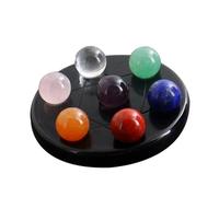Didiseaon Esfera de Piedras Preciosas y Buena Suerte en Cristal Negro 7 Chakras de Estrellas Hexagrama y Plato de Aperitivo para Relajación Color Aleatorio