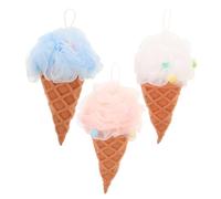 Didiseaon Esponjas De Baño Exfoliante 3 Piezas Colores Surtidos, Tamaño Compacto, Esponja Absorbente y Herramienta De Baño Para Ducha, Uso Familiar y Corporal, Forma Creativa Tipo Helado
