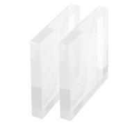 Didiseaon Expositor de Acrílico Transparente para Joyas y Plantas, Base Cuadrada Moderna, Fácil de Limpiar y Mover, Adecuado para Boutique y Exhibición de Manualidades, 2 Piezas