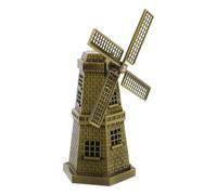 Didiseaon Figura de Molino de Viento Vintage de Aleación en Color Bronce Antiguo, Modelo Retro de Molino Holandés para Decoración Rústica de Escritorio y Hogar, Adorno Europeo para Sala
