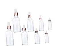 Didiseaon Frasco Gotero Rellenable De Vidrio 8 Unidades 5/10/15/20 Ml Tapa De Rosado Para Aceites Esenciales y Más