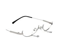 Didiseaon Gafas de Utilería Creativas de Metal y Plástico, Ligeras y Divertidas sin Lentes para Carnaval y Fiestas Marco Plateado Patrón C1 Varios estilos