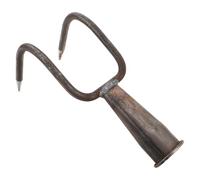 Didiseaon Gancho de Garra para Rastrillo de Mano Metálico de Doble Punta, Herramienta Manual para Desherbar y Labrar Suelo en Jardinería, Accesorio Resistente para Cultivo y Mantenimiento