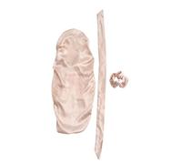 Didiseaon Gorro de Satén para Dormir de Noche para Mujer 3 Piezas Banda Elástica Color Champán Suave y Transpirable Adecuado para Proteger Cabello Rizado Trenzas y Extensiones en Casa