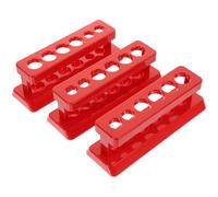 Didiseaon Gradilla para Tubos de Ensayo de Plástico Rojo Soporte de Laboratorio 6 Orificios Set de 3 Unidades Reutilizable para Experimentos Científicos y Almacenamiento Escolar