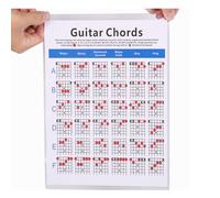 Didiseaon Guía de Práctica de Acordes para Guitarra Eléctrica, Tabla de Acordes en Papel Cobre Colorido Tamaño S, Calcomanías de Notas y Guía de Dedos para Estudiantes y Principiantes