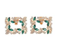 Didiseaon Hebillas de Zapatos Clips de Gemas de Imitación Verdes Tamaño 23 X 18 Pulgadas Par Decorativo Extraíble para Sandalias y Tacones de Boda Adornos Brillantes para Zapatos de