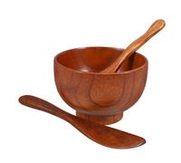 Didiseaon Herramientas de Cuidado Facial de Madera Natural Cuenco Mezclador con Espátula y Cuchara para DIY Kit Completo para Preparación y Aplicación de Mascaras Faciales para Uso Personal