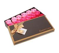 Didiseaon Jabón De Rosas Perfumado Con Aceite Esencial Flores De Simulación Con Caja De Almacenamiento Ideal Para Decoración De Baño