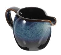 Didiseaon Jarra Cerámica Europea con Asa y Ergonómico para Leche Crema y Salsa Versátil Dispensador para Cocina Apta para Microondas y Lavavajillas Color Azul Ojo de Gato Pequeño para