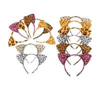 Didiseaon Juego De 12 Diademas De Gato Con Estampado De Leopardo Elegantes Y Cómodas Para Cosplay De Mujer