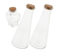 Didiseaon Juego de 3 Botellas Decorativas de Vidrio para Ceremonia de Arena Tapón de Corcho Diseño Cónico 2 Botellas 1 Corazón Pequeño Adecuado para Bodas y Decoración Artesanal