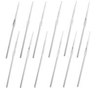 Didiseaon Juego de Agujas de Crochet Finas para Suéter y Gorro 12 Piezas de Tamaño Pequeño Acero Inoxidable Pulido Herramientas para Tejer Hilo y Manualidades Kit para DIY y Tejido