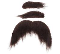 Didiseaon Juego de Barba Postiza Adhesiva para Hombres Bigote y Cejas Negras, Accesorio de Disfraz para Fiesta, Cosplay y Representaciones Teatrales, Reutilizable y Fácil de Aplicar